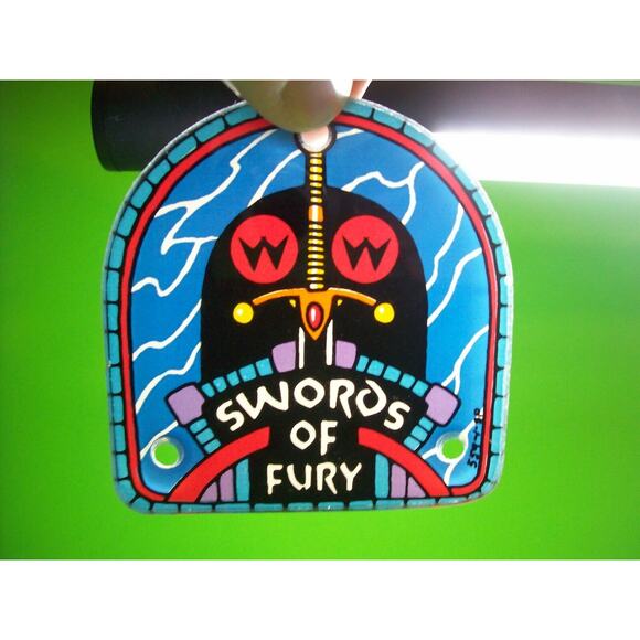 Swords Of Fury Pinball Machine Original 1988 Plastic Promo Keychain Game NOS - Picture 1 of 4